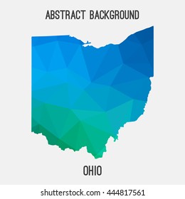 Ohio map in geometric polygonal,mosaic style.Abstract tessellation,modern design background. Vector illustration EPS8
