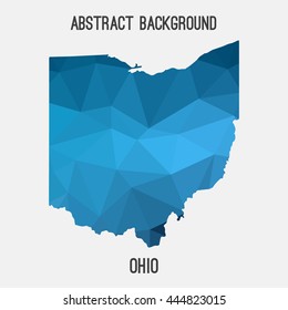 Ohio map in geometric polygonal,mosaic style.Abstract tessellation,modern design background. Vector illustration EPS8