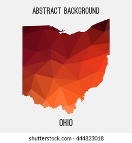Ohio map in geometric polygonal,mosaic style.Abstract tessellation,modern design background. Vector illustration EPS8