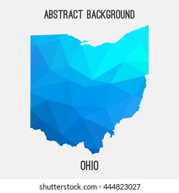 Ohio map in geometric polygonal,mosaic style.Abstract tessellation,modern design background. Vector illustration EPS8