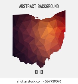 Ohio map in geometric polygonal,mosaic style.Abstract tessellation,modern design background. Vector illustration