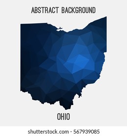 Ohio map in geometric polygonal,mosaic style.Abstract tessellation,modern design background. Vector illustration