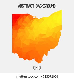 Ohio map in geometric polygonal,mosaic style.Abstract tessellation,modern design background,low poly. Vector illustration.
