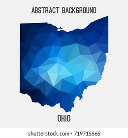 Ohio map in geometric polygonal,mosaic style.Abstract tessellation,modern design background,low poly. Vector illustration.