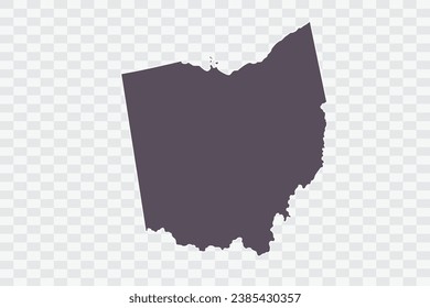 OHIO Map Graphite Color on White Background quality files Png