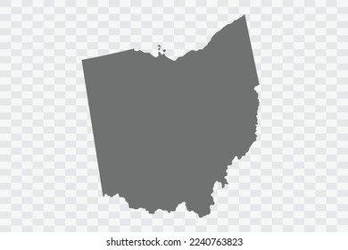 OHIO Map grey Color on White no demarcation line Background  Png