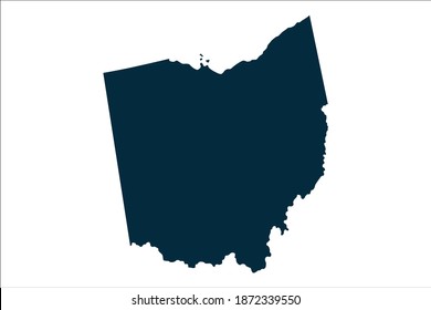 Ohio Map Vector Blue Color On Stock Vector (Royalty Free) 1938655429