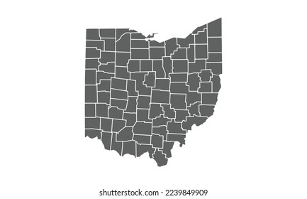 Ohio map isolated on white background.for annual infographics report website layout