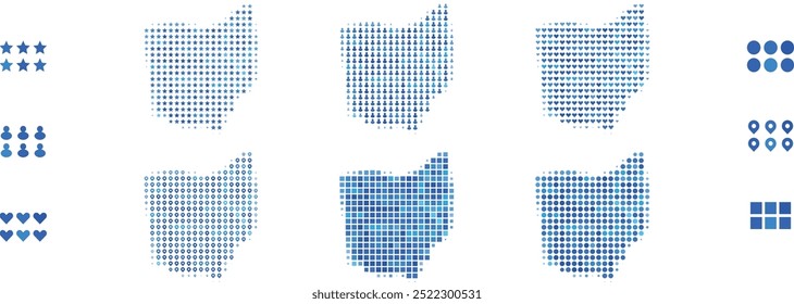 Ohio Map made from different icons