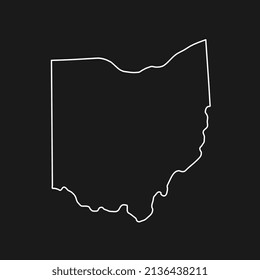 Ohio-Karte auf schwarzem Hintergrund