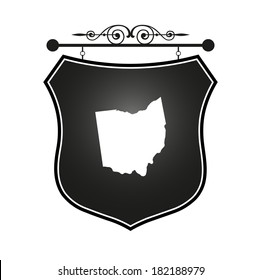 Ohio map on heraldic sign