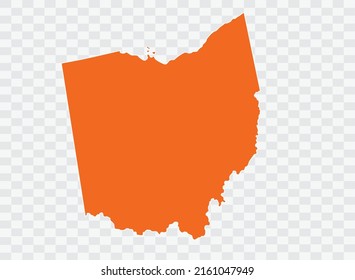 OHIO Map orange Color on White Backgound  illustration eps 10