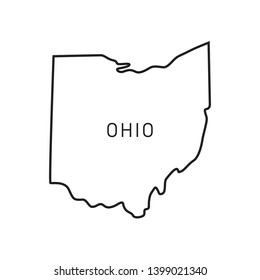 Ohio Map Outline Vector Design Template. Editable Stroke