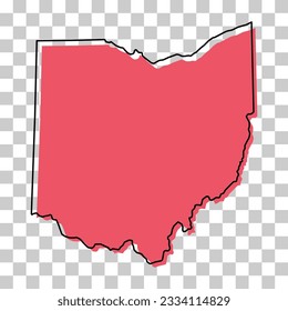 Forma de mapa de Ohio, estados unidos de américa. Icono de concepto plano, ilustración vectorial.