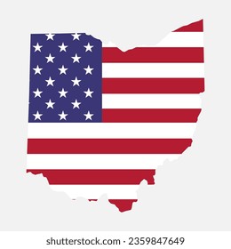 Ohio map shape, united states of america. Flat concept icon symbol vector illustration .