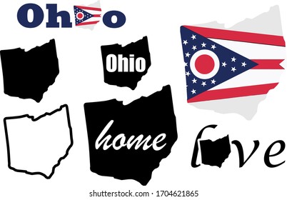 Ohio map. US state vector. United States of America