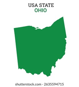 Ohio map of USA state. Ohio map vector illustration. Ohio vector map on white background.
