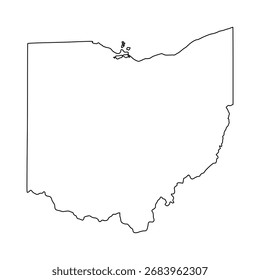 Ohio map. Ohio USA map vector. Ohio map on outline