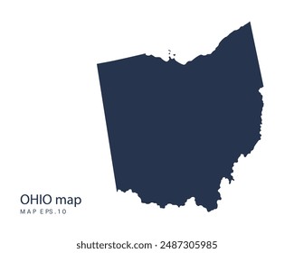 OHIO map vector, Abstract design vector illustration Eps 10. Navy color.High Detailed on white background.