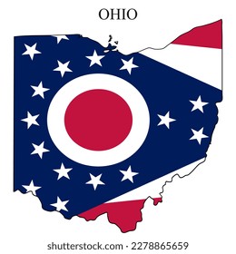 Ilustración vectorial del mapa de Ohio. Economía global. Estado en Estados Unidos. América del Norte. Estados Unidos. Estados Unidos. EE.UU.