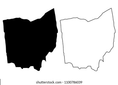 Ohio map vector illustration, scribble sketch Ohio map