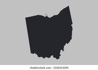 Ohio-Karte, Vektorgrafik einzeln auf grauem Hintergrund