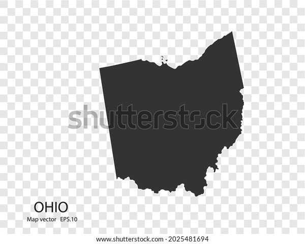 Ohio Map Vector Isolated On Transparent Stock Vector (Royalty Free ...