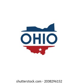 Ohio Map vector logo illustration.