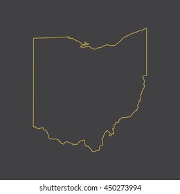 Ohio map,outline,stroke,line style