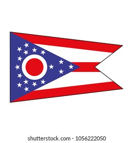 Ohio national flag on white background texture. Vector illustration state symbol.