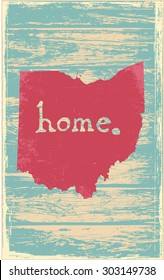Ohio nostalgic rustic vintage state vector sign