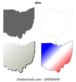 Ohio outline map set - vector version