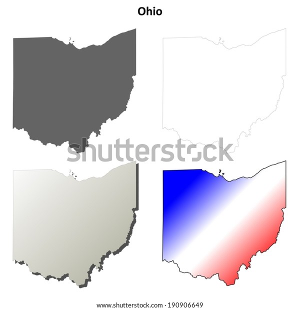 Ohio Outline Map Set Vector Version Stock Vector (royalty Free 