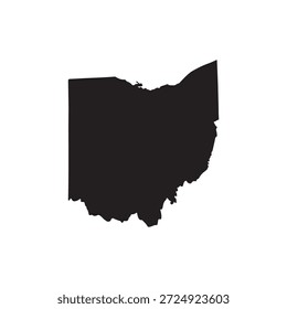 Projeto de ilustração plana do vetor da silhueta de Ohio no fundo branco