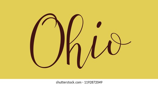 Ohio. State of America. Text design. Vector illustration.