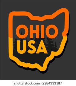 Estado de Ohio con fondo negro 