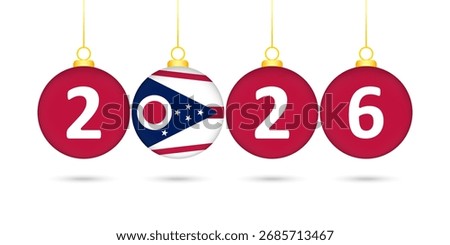 Ohio State Flag Christmas Balls 2026 Decoration.