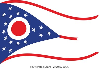 Ilustración de icono de bandera del estado de Ohio