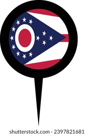 Ohio State Flag Location Pin