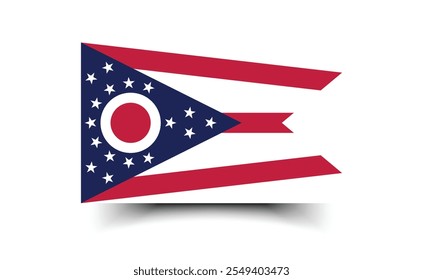 Estado de Ohio bandeira cores oficiais e proporção digital vetor ilustração