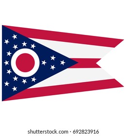 Ohio state flag vector icon isolated on white background. USA Ohio state flag button