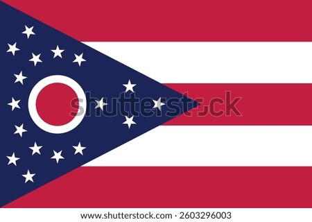 Ohio state flag vector illustration.