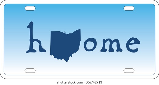 Ohio state license plate vector