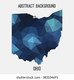 Ohio state map in geometric polygonal style.Abstract tessellation,modern design background. Vector illustration EPS8