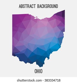 Ohio state map in geometric polygonal style.Abstract tessellation,modern design background. Vector illustration EPS8