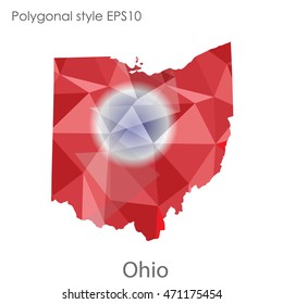 Ohio state map in geometric polygonal style.Abstract gems triangle,modern design background. Vector illustration EPS10