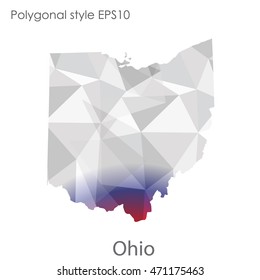 Ohio state map in geometric polygonal style.Abstract gems triangle,modern design background. Vector illustration EPS10
