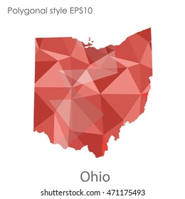 Ohio state map in geometric polygonal style.Abstract gems triangle,modern design background. Vector illustration EPS10