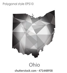 Ohio state map in geometric polygonal style.Abstract gems triangle,modern design background. Vector illustration EPS10