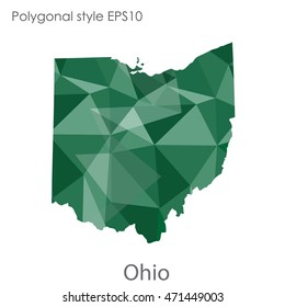 Ohio state map in geometric polygonal style.Abstract gems triangle,modern design background. Vector illustration EPS10